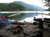 Camping at a lake