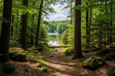 A trail through a forest