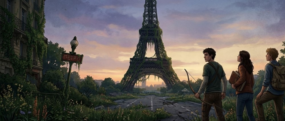 Three explorers enter a long abandoned Paris
